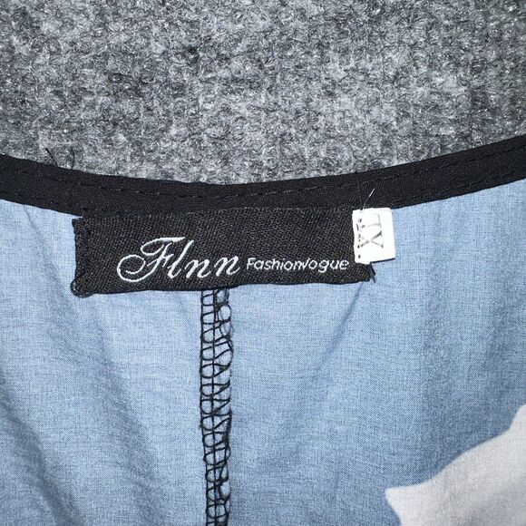 Flnn Fashion Vogue Top Womens Size XL‎ Shirt Short Sleeve Tie Waist Boat Neck - Picture 3 of 9